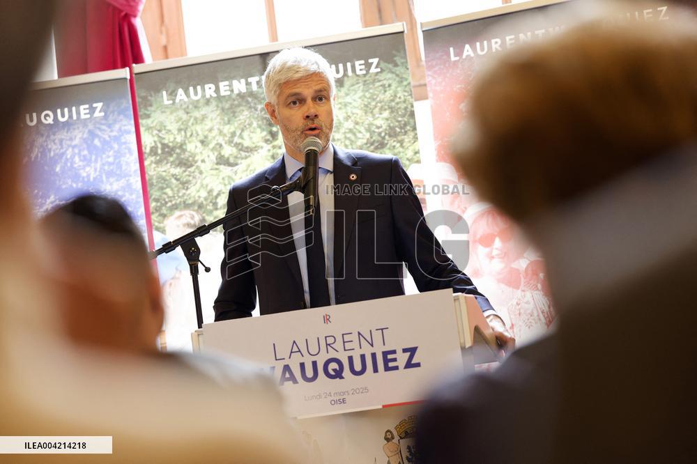 Laurent Wauquiez during a campaign meeting - Compiegne