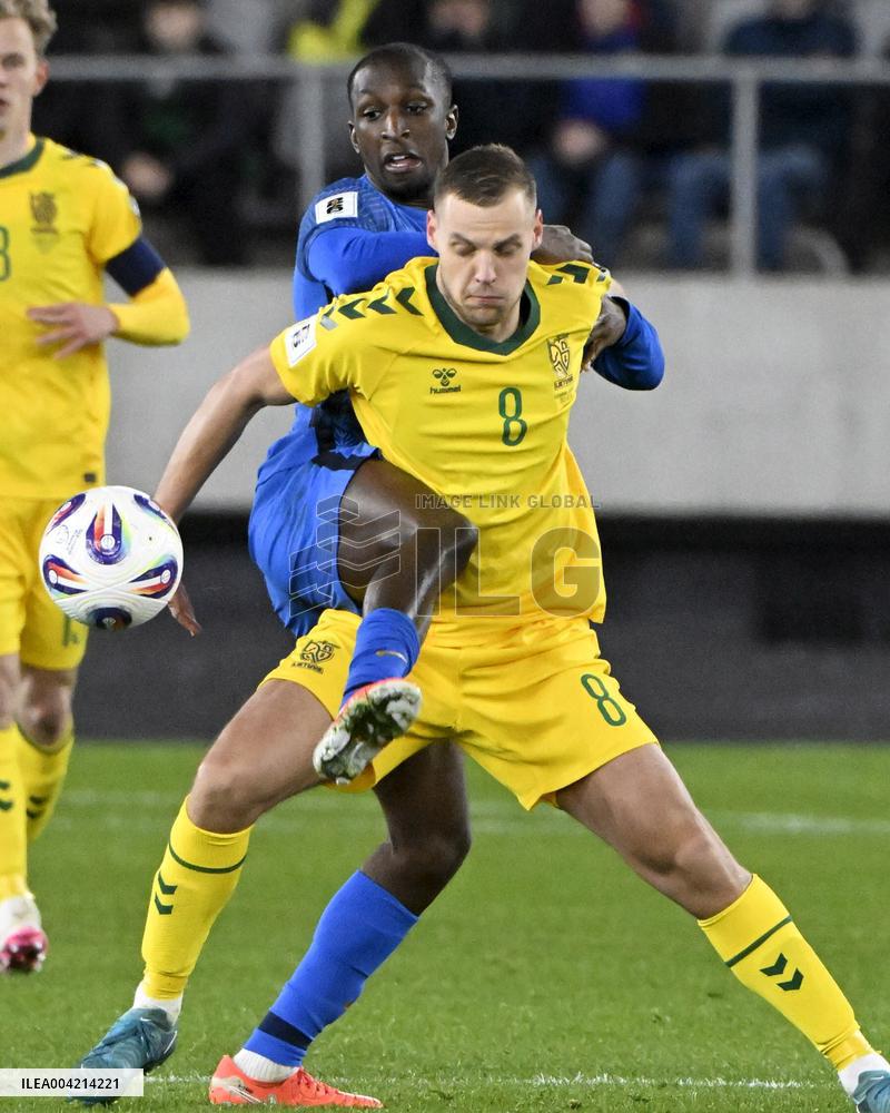 FIFA World Cup 2026 European qualifier Group G football match Lithuania vs Finland