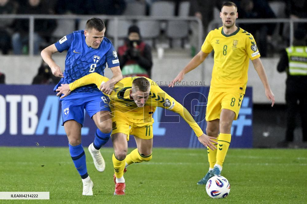 FIFA World Cup 2026 European qualifier Group G football match Lithuania vs Finland