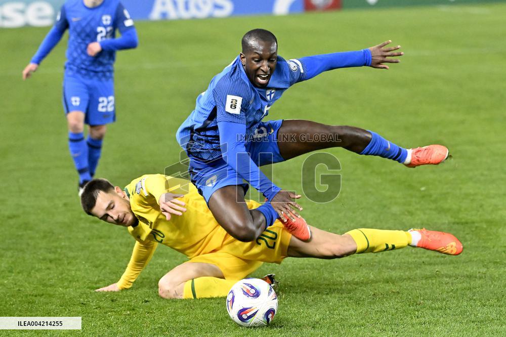 FIFA World Cup 2026 European qualifier Group G football match Lithuania vs Finland