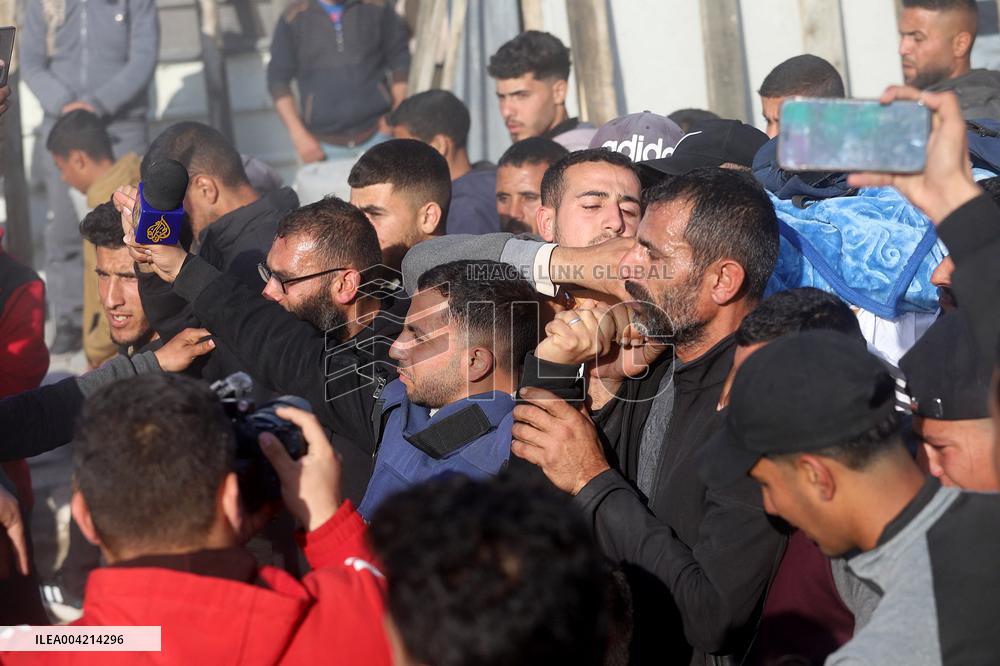 The funeral of Palestinian journalist in Beit Lahia - Gaza