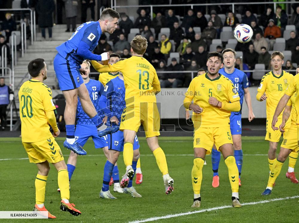 FIFA World Cup 2026 European qualifier Group G football match Lithuania vs Finland