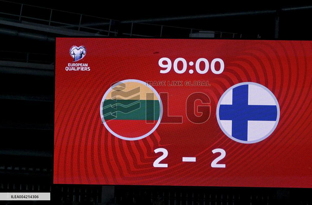 FIFA World Cup 2026 European qualifier Group G football match Lithuania vs Finland