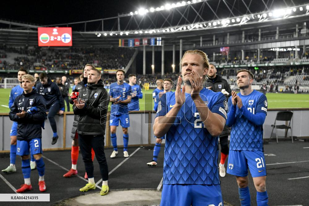FIFA World Cup 2026 European qualifier Group G football match Lithuania vs Finland