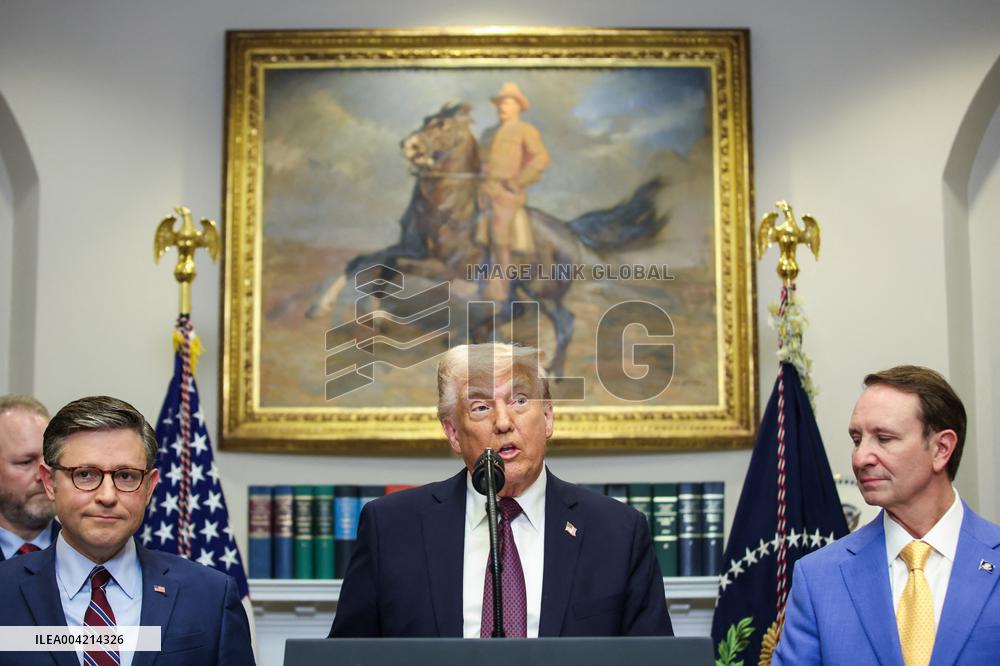 DC: President Donald Trump speaks alongside Louisiana Governor Jeff Landry