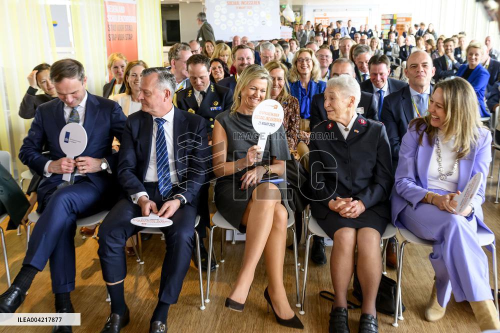 Queen Maxima At SchuldenlabNL Meeting - Amsterdam