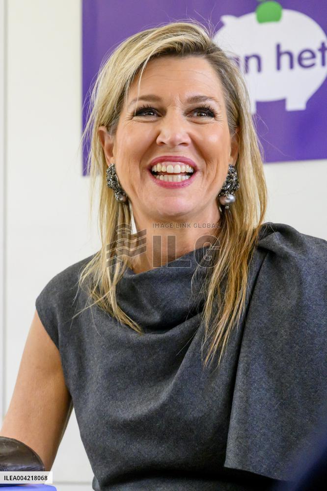 Queen Maxima Attends Lesson On Money - Haarlem