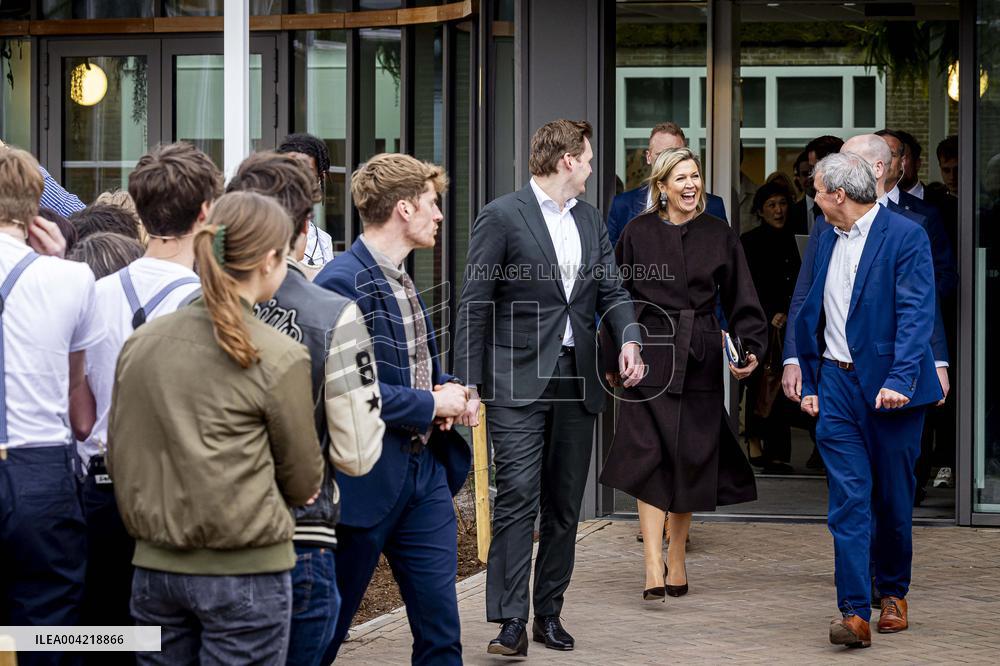 Queen Maxima Attends Lesson On Money - Haarlem