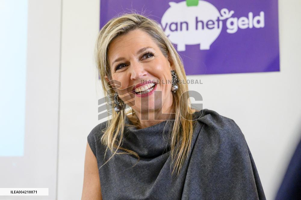 Queen Maxima Attends Lesson On Money - Haarlem