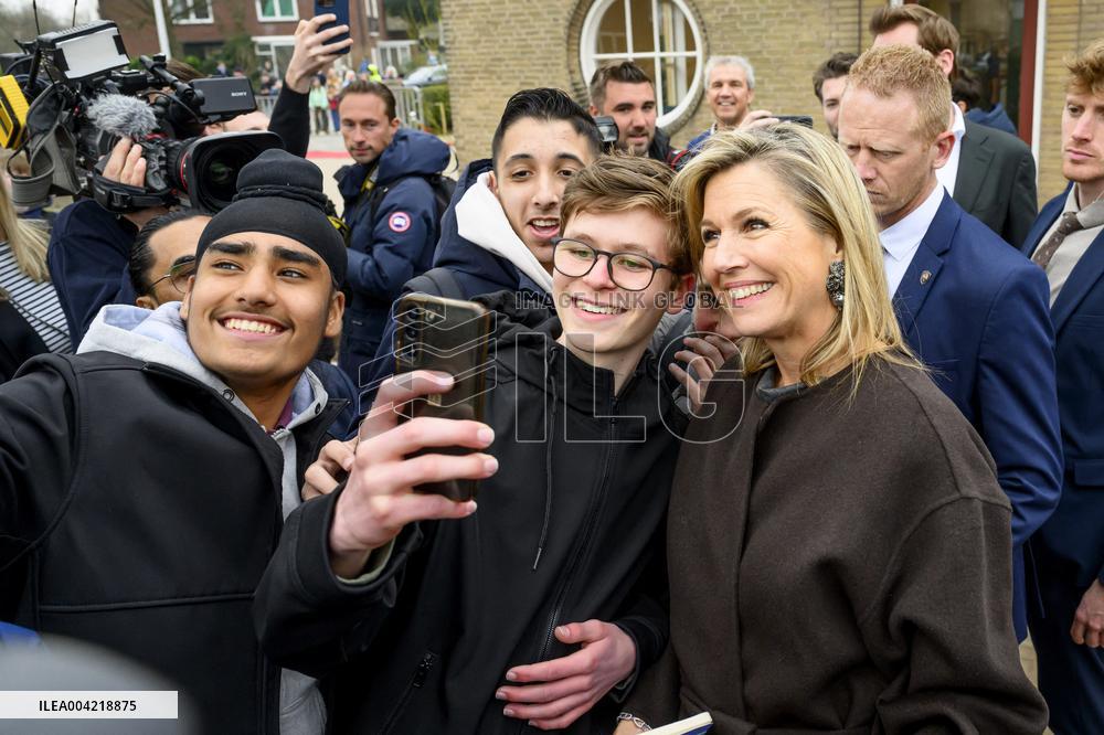 Queen Maxima Attends Lesson On Money - Haarlem