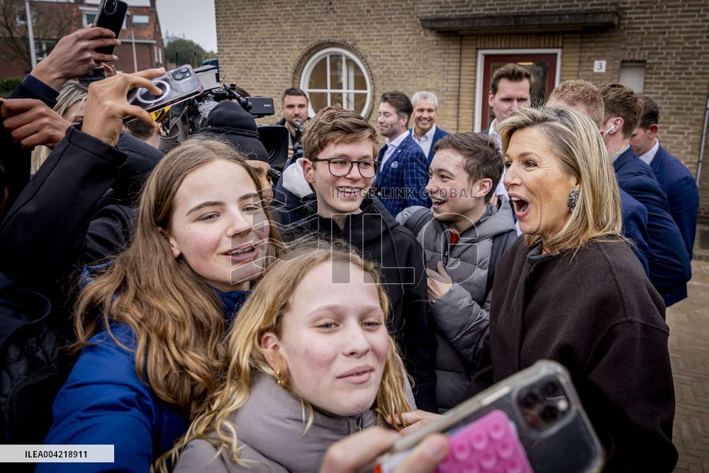 Queen Maxima Attends Lesson On Money - Haarlem
