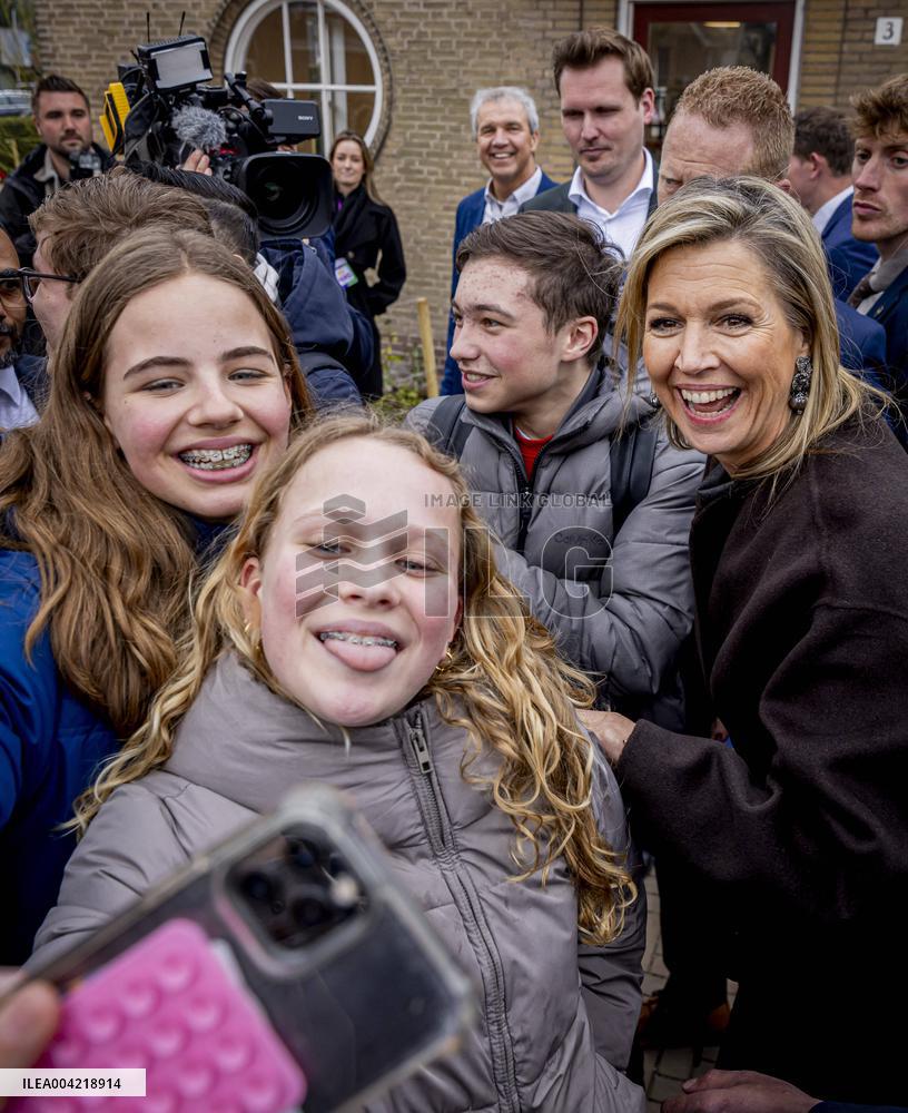 Queen Maxima Attends Lesson On Money - Haarlem