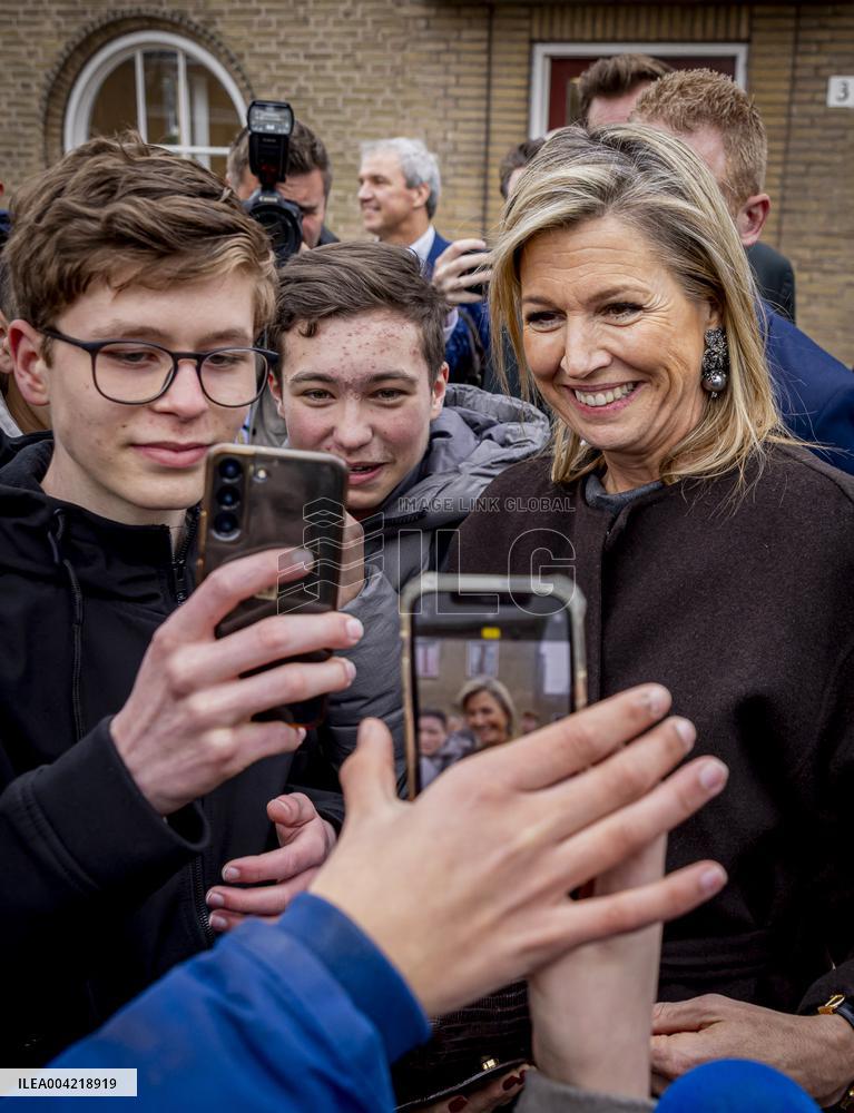 Queen Maxima Attends Lesson On Money - Haarlem