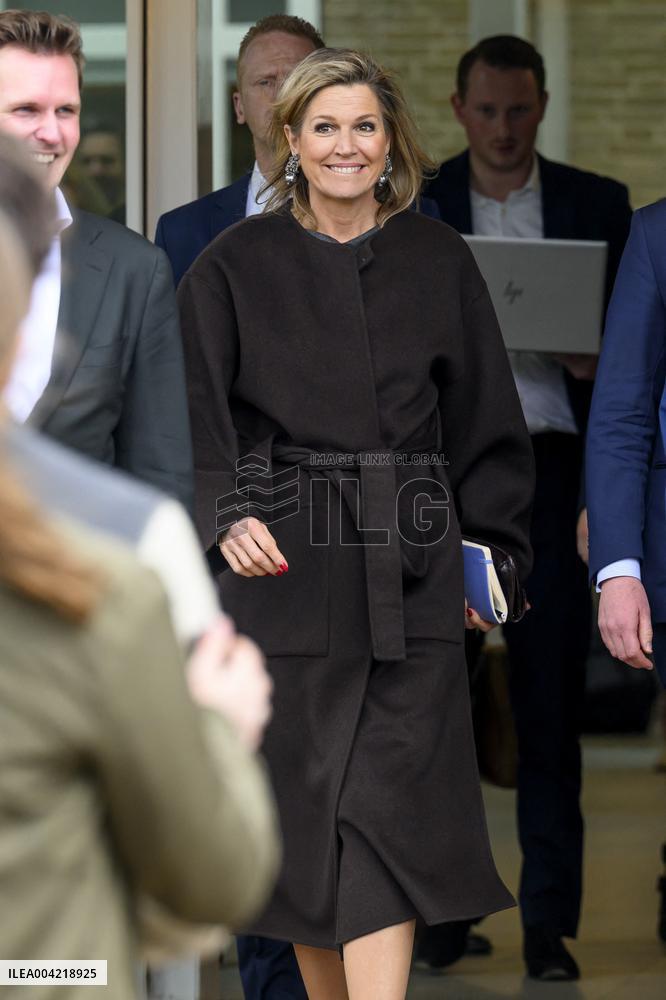 Queen Maxima Attends Lesson On Money - Haarlem