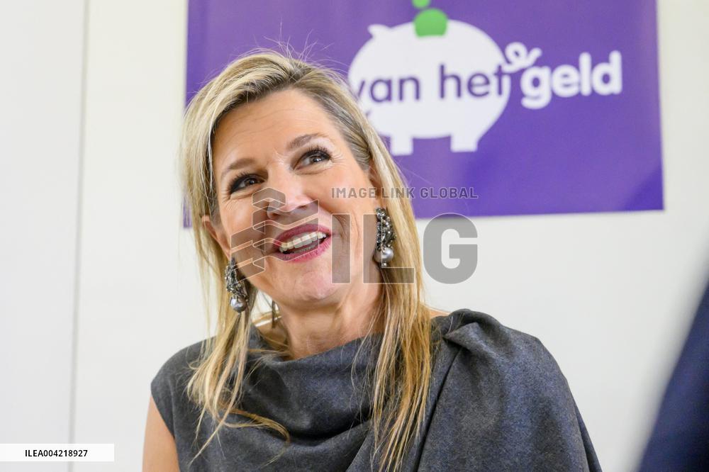 Queen Maxima Attends Lesson On Money - Haarlem