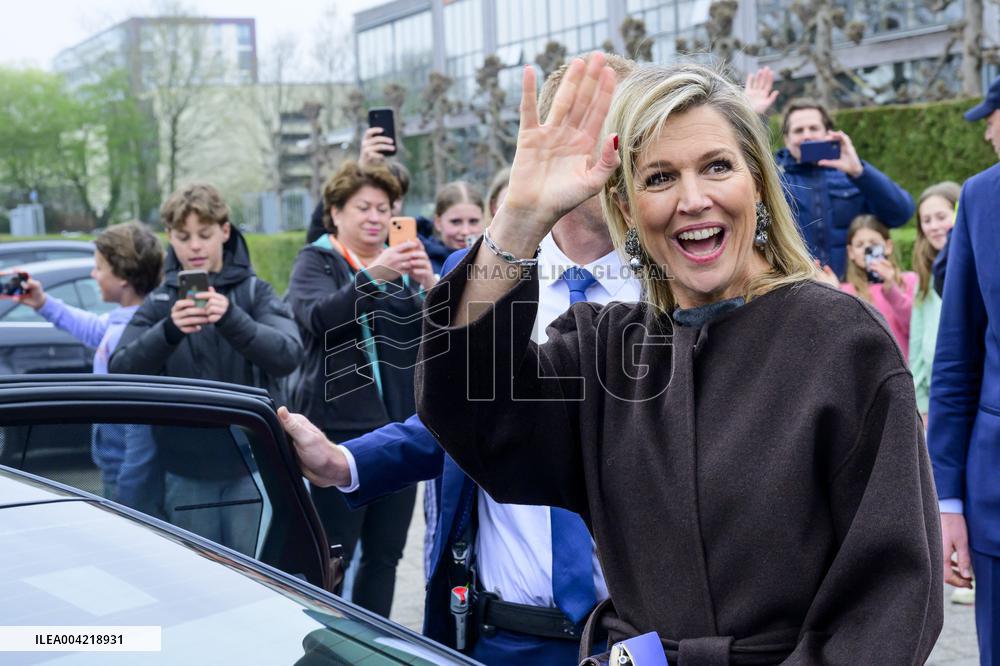 Queen Maxima Attends Lesson On Money - Haarlem