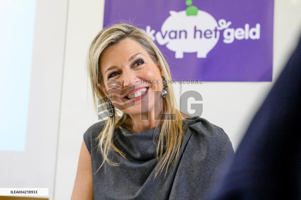 Queen Maxima Attends Lesson On Money - Haarlem