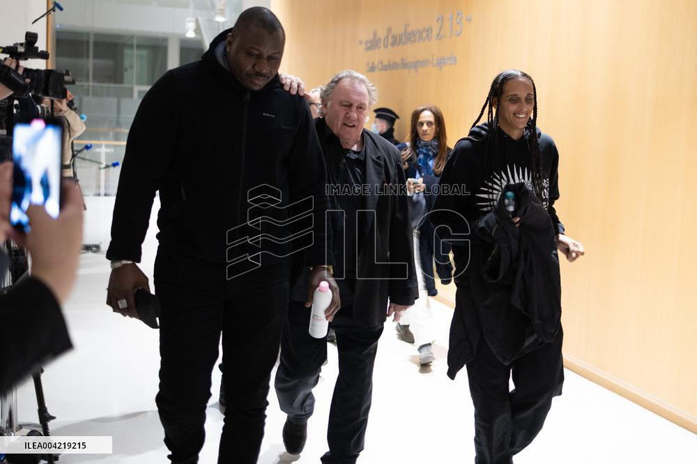 Gerard Depardieu Trial For Sexual Assault - Paris