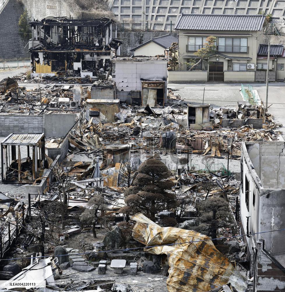 1 month after forest fire in northeastern Japan