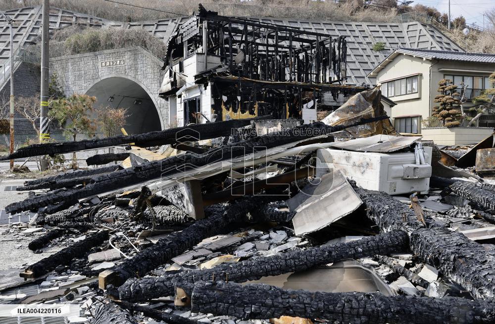 1 month after forest fire in northeastern Japan
