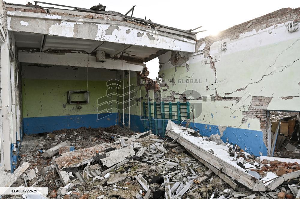 Educational institution destroyed by Russian shelling in Zaporizhzhia region