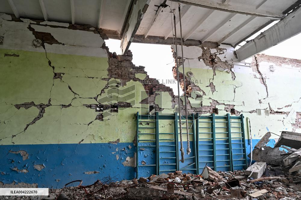 Educational institution destroyed by Russian shelling in Zaporizhzhia region