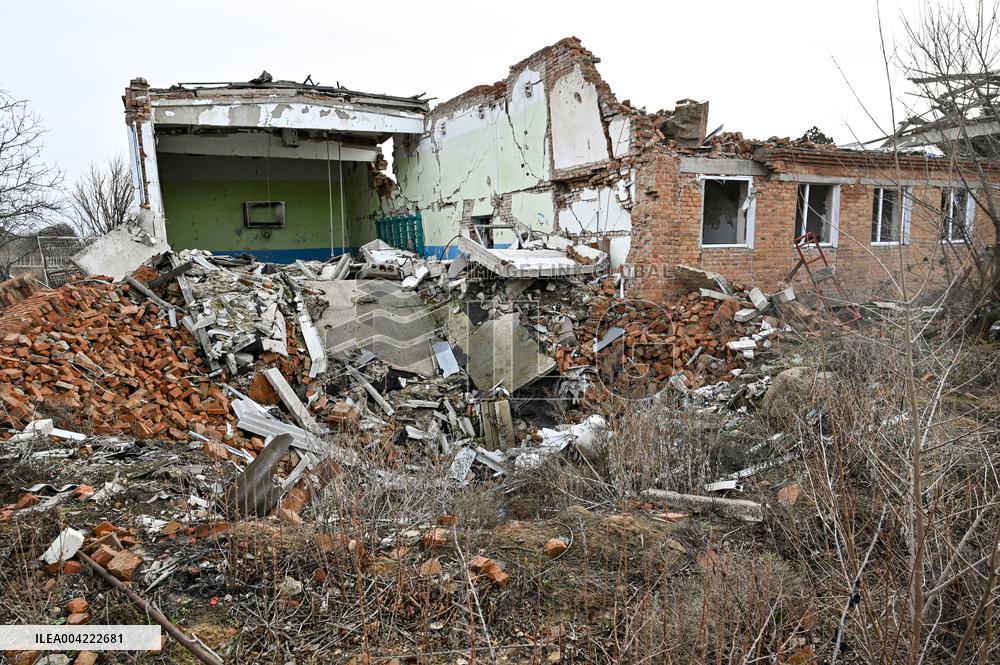 Educational institution destroyed by Russian shelling in Zaporizhzhia region