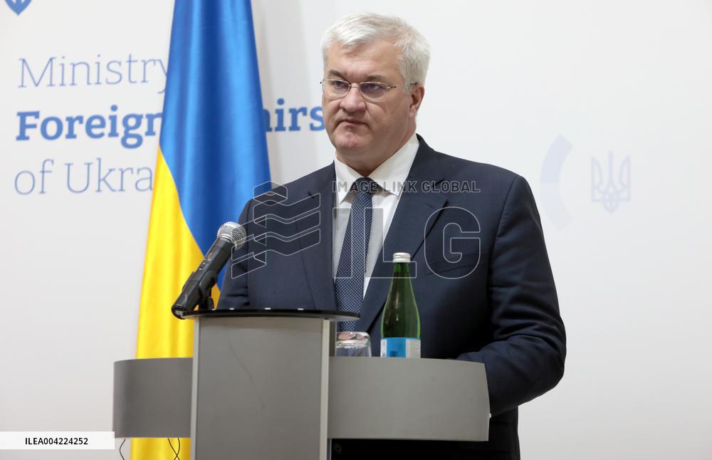 Joint press conference of Andrii Sybiha, Espen Barth Eide and Tonje Brenna in Kyiv