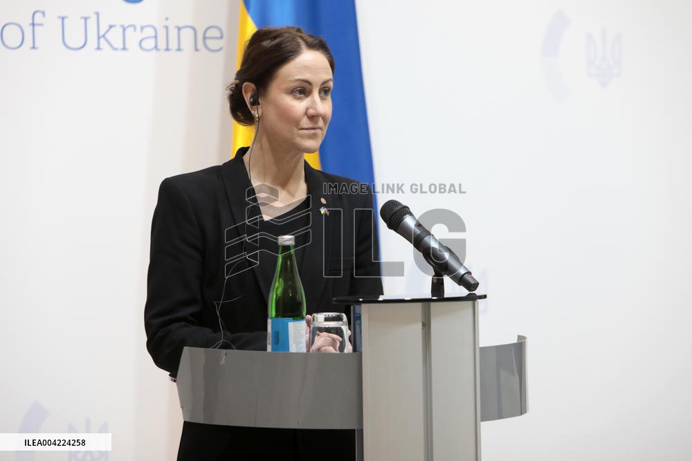 Joint press conference of Andrii Sybiha, Espen Barth Eide and Tonje Brenna in Kyiv