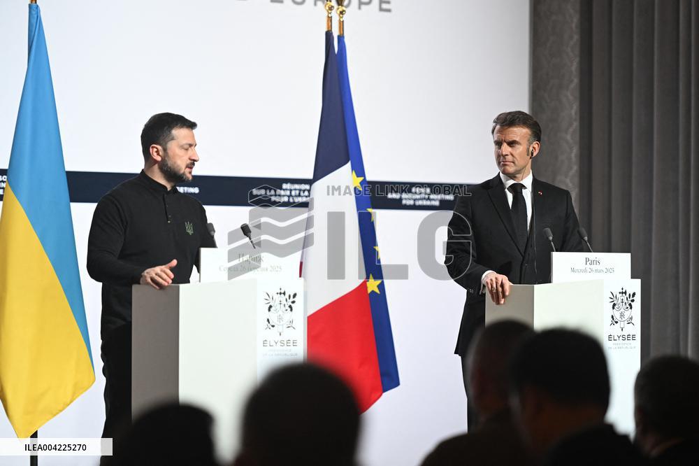 President Zelensky And President Macron Joint Press Conference - Paris