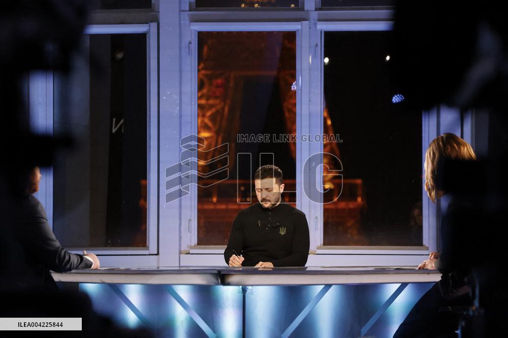 President Zelensky Interviewed by European Broadcasting Union's Medias - Paris