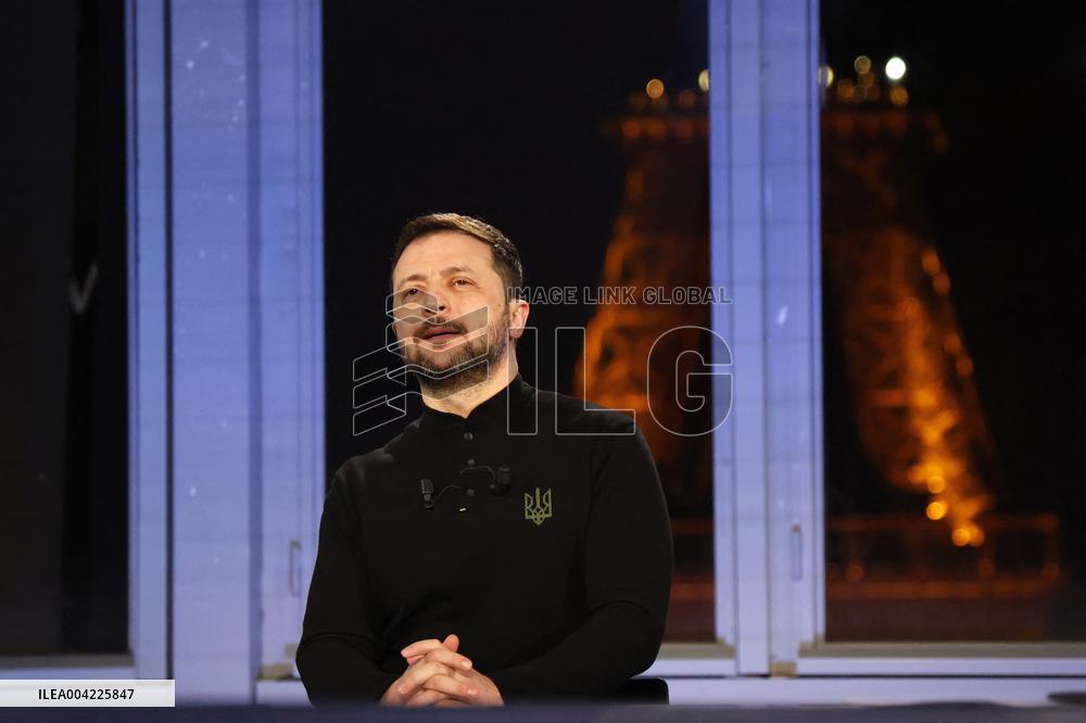 President Zelensky Interviewed by European Broadcasting Union's Medias - Paris