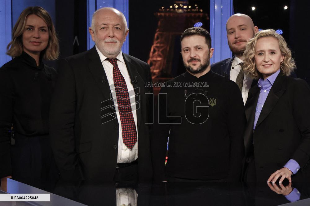 President Zelensky Interviewed by European Broadcasting Union's Medias - Paris