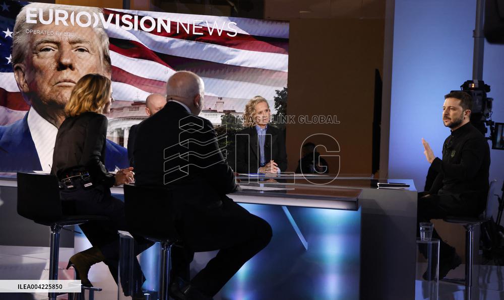 President Zelensky Interviewed by European Broadcasting Union's Medias - Paris