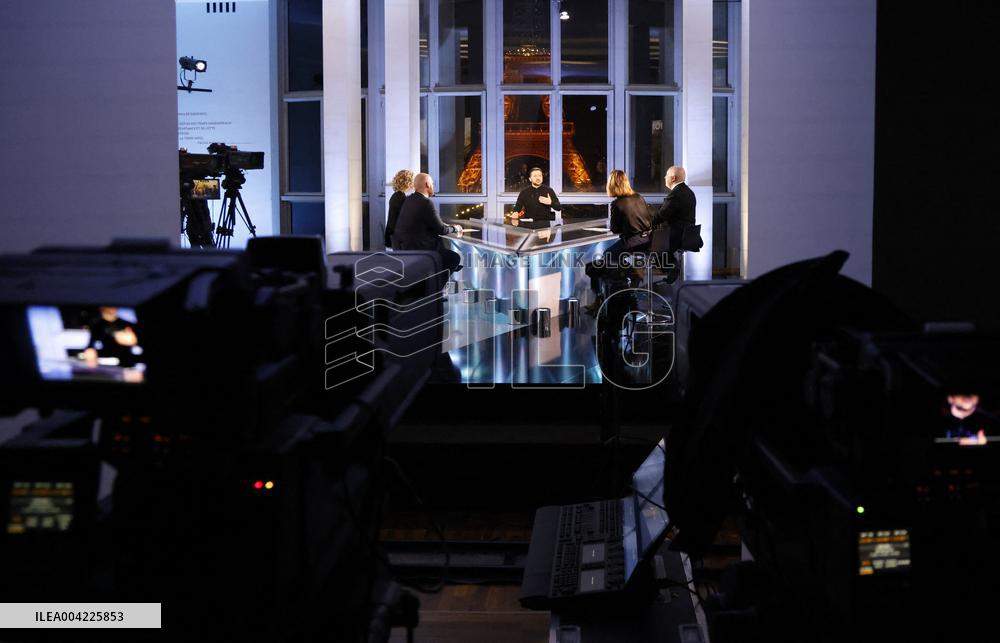 President Zelensky Interviewed by European Broadcasting Union's Medias - Paris