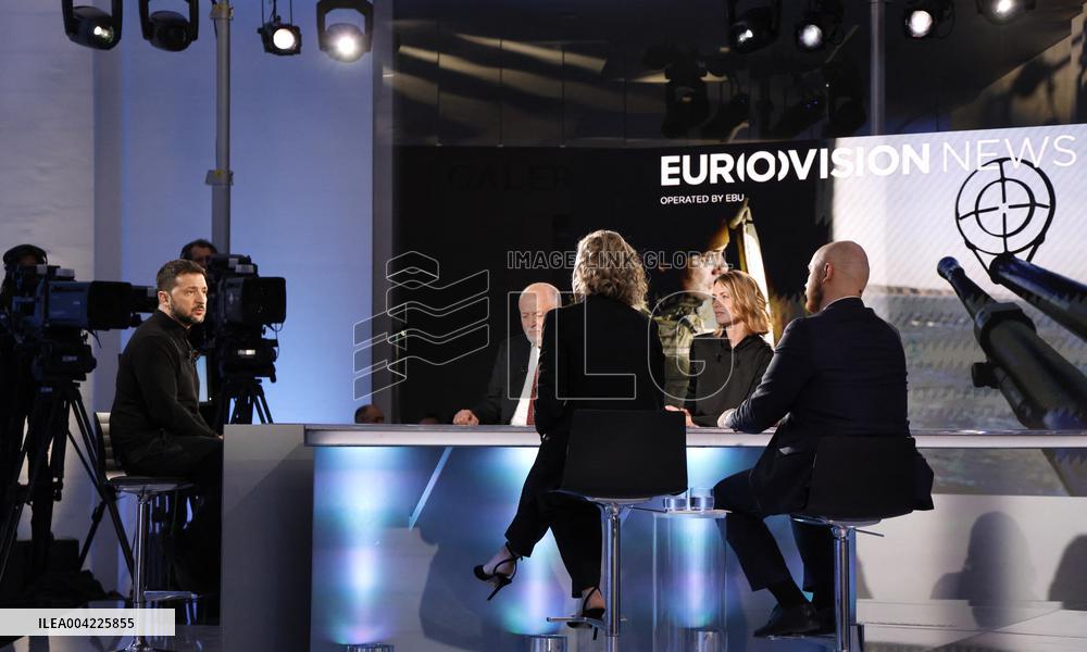 President Zelensky Interviewed by European Broadcasting Union's Medias - Paris