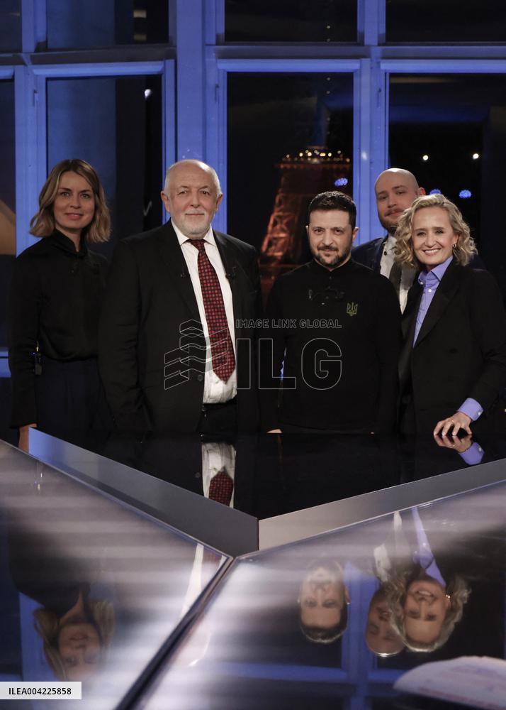 President Zelensky Interviewed by European Broadcasting Union's Medias - Paris