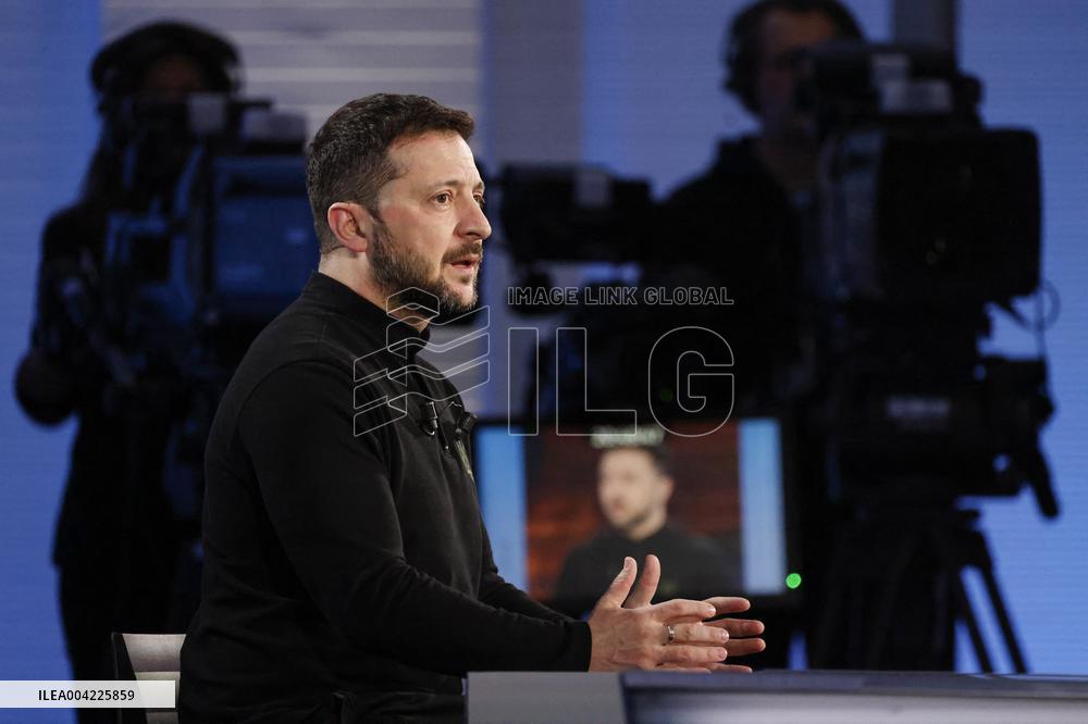 President Zelensky Interviewed by European Broadcasting Union's Medias - Paris