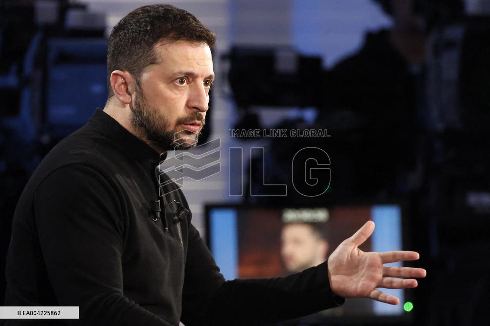 President Zelensky Interviewed by European Broadcasting Union's Medias - Paris