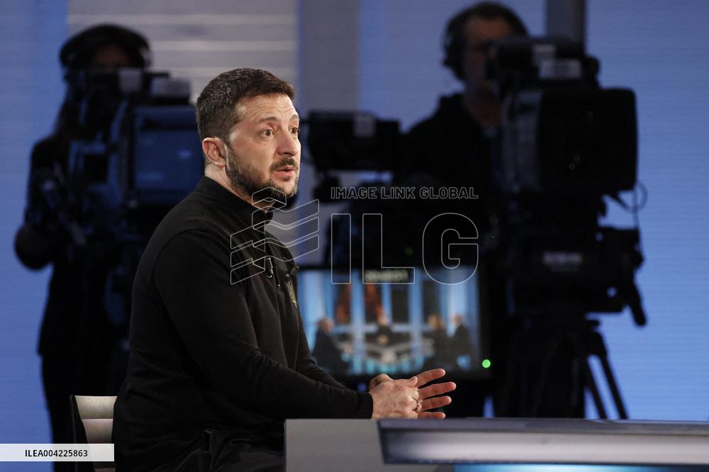 President Zelensky Interviewed by European Broadcasting Union's Medias - Paris