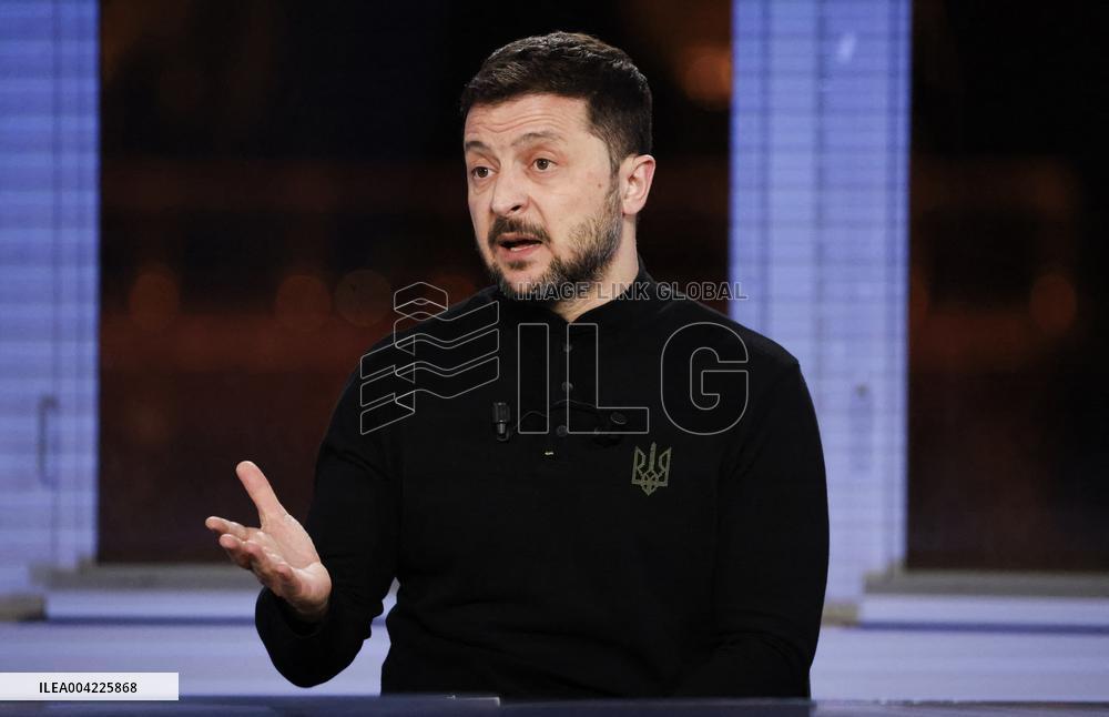 President Zelensky Interviewed by European Broadcasting Union's Medias - Paris