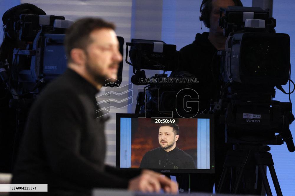 President Zelensky Interviewed by European Broadcasting Union's Medias - Paris