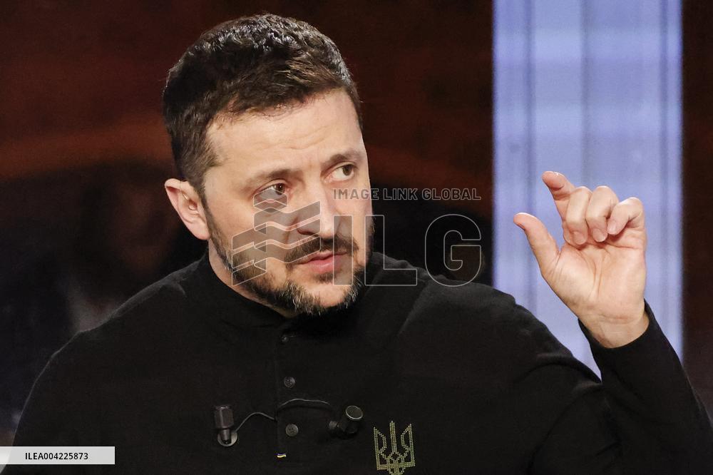 President Zelensky Interviewed by European Broadcasting Union's Medias - Paris