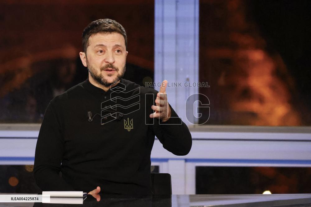 President Zelensky Interviewed by European Broadcasting Union's Medias - Paris