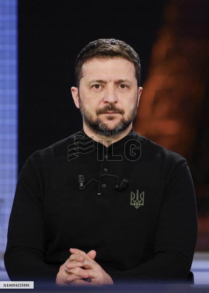 President Zelensky Interviewed by European Broadcasting Union's Medias - Paris