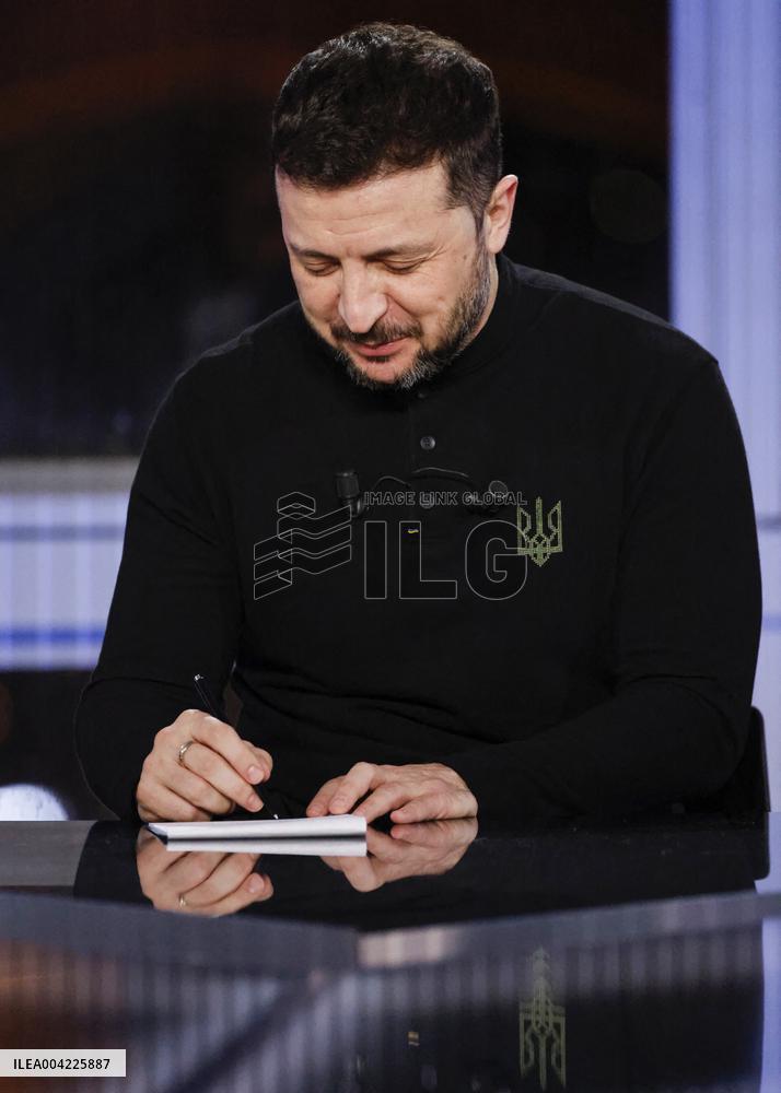 President Zelensky Interviewed by European Broadcasting Union's Medias - Paris
