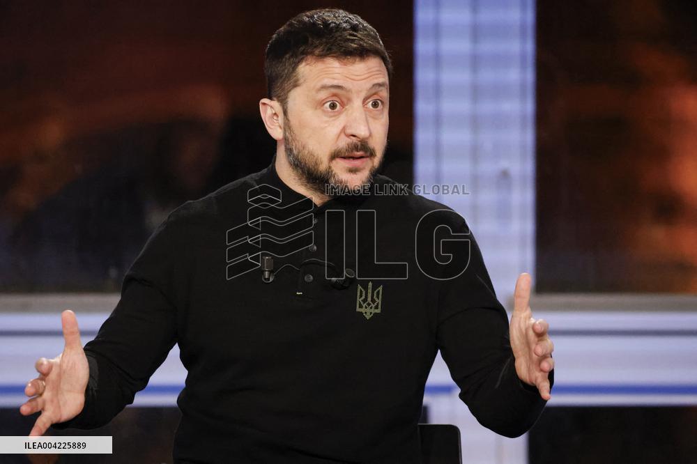 President Zelensky Interviewed by European Broadcasting Union's Medias - Paris