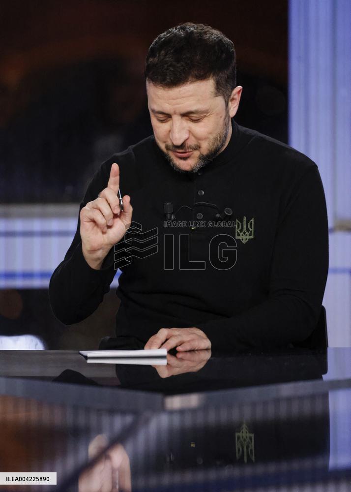 President Zelensky Interviewed by European Broadcasting Union's Medias - Paris