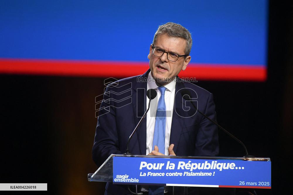 Bruno Retailleau At A Meeting - Paris