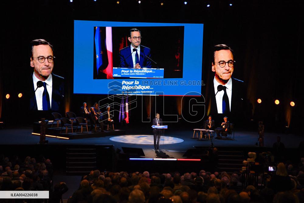 Bruno Retailleau At A Meeting - Paris